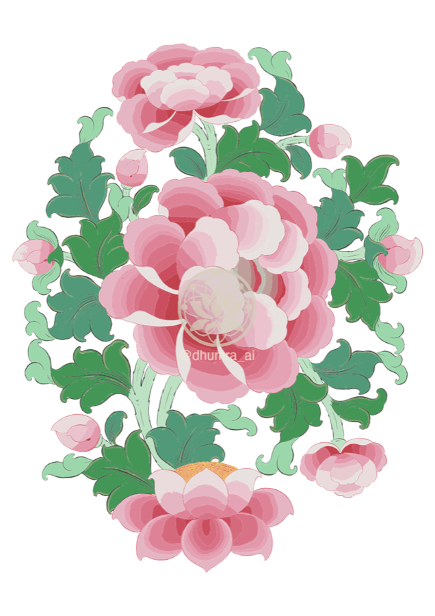 པད་མ། — a lotus in Dhumra's thangka-style vector art